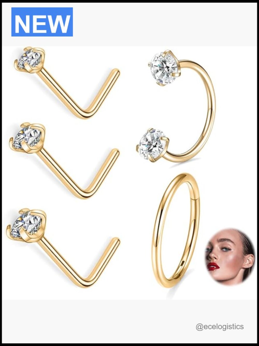 20g Septum Ring Set G23 Titanium Piercing 5pcs Nose Hoop Circular Barbell